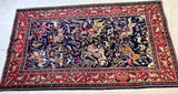 Hunting Design Persian Kashan Rug 3x1.7m