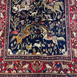 Hunting Design Persian Kashan Rug 3x1.7m