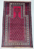 Vintage Afghan Balouchi Prayer Rug