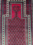 Vintage Afghan Balouchi Prayer Rug