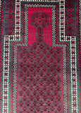 Vintage Afghan Balouchi Prayer Rug