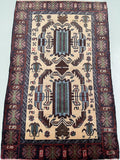 Vintage Afghan Balouchi Rug 1.4x0.9m