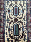 Vintage Afghan Balouchi Rug 1.4x0.9m