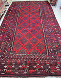 Vintage Afghan Meymaneh Kilim rug 4.9x2.8m