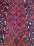 Vintage Afghan Meymaneh Kilim rug 4.9x2.8m