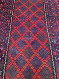 Vintage Afghan Meymaneh Kilim rug 4.9x2.8m