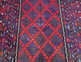 Vintage Afghan Meymaneh Kilim rug 4.9x2.8m