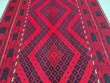 Vintage Afghan Meymaneh Kilim Rug 3.9x2.5m