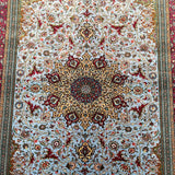 Masterpiece Pure Silk Qum Rug Signed Rajabian 2x1.35m