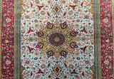 Masterpiece Pure Silk Qum Rug Signed Rajabian 2x1.35m