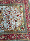 Masterpiece Pure Silk Qum Rug Signed Rajabian 2x1.35m