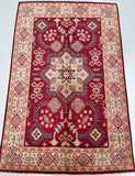 Tribal Afghan Kazak Rug 1.9x1.25m