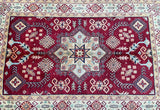 Tribal Afghan Kazak Rug 1.9x1.25m