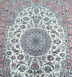 Silk-inlaid Persian Nain rug 3x2m