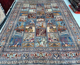 Vintage Garden Design Persian Kashmar Rug 3.8x3m