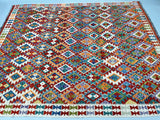 Boho Afghan Kyber Kilim Rug 3x2.5m