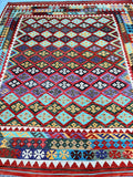 Boho Afghan Waziri Kilim Rug 3x2.7m